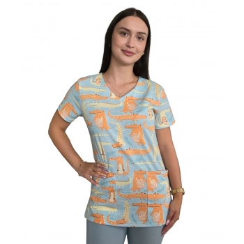 Bluza medyczna W19 elastyczna bawełna roz. XL